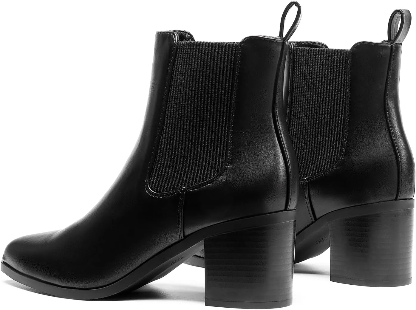 DREAM PAIRS Women's Retro Elastic Chelsea Ankle Boots Fashion Low Chunky Block Heel Pointed Toe Fall Heeled Booties Shoes