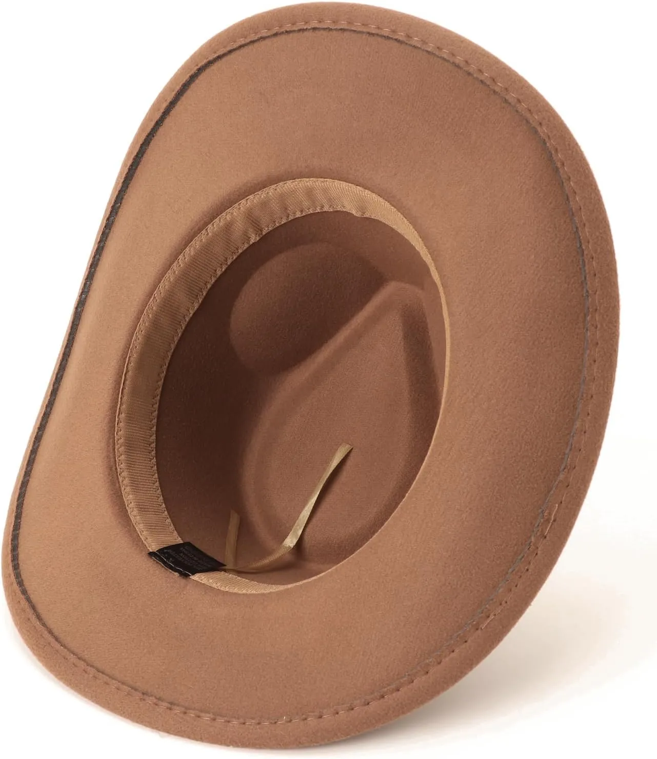 DRESHOW Classic Western Felt Cowboy Cowgirl Hat for Women Men Outdoor Wide Brim Belt Buckle Panama Hat Unisex Rolled up Caps