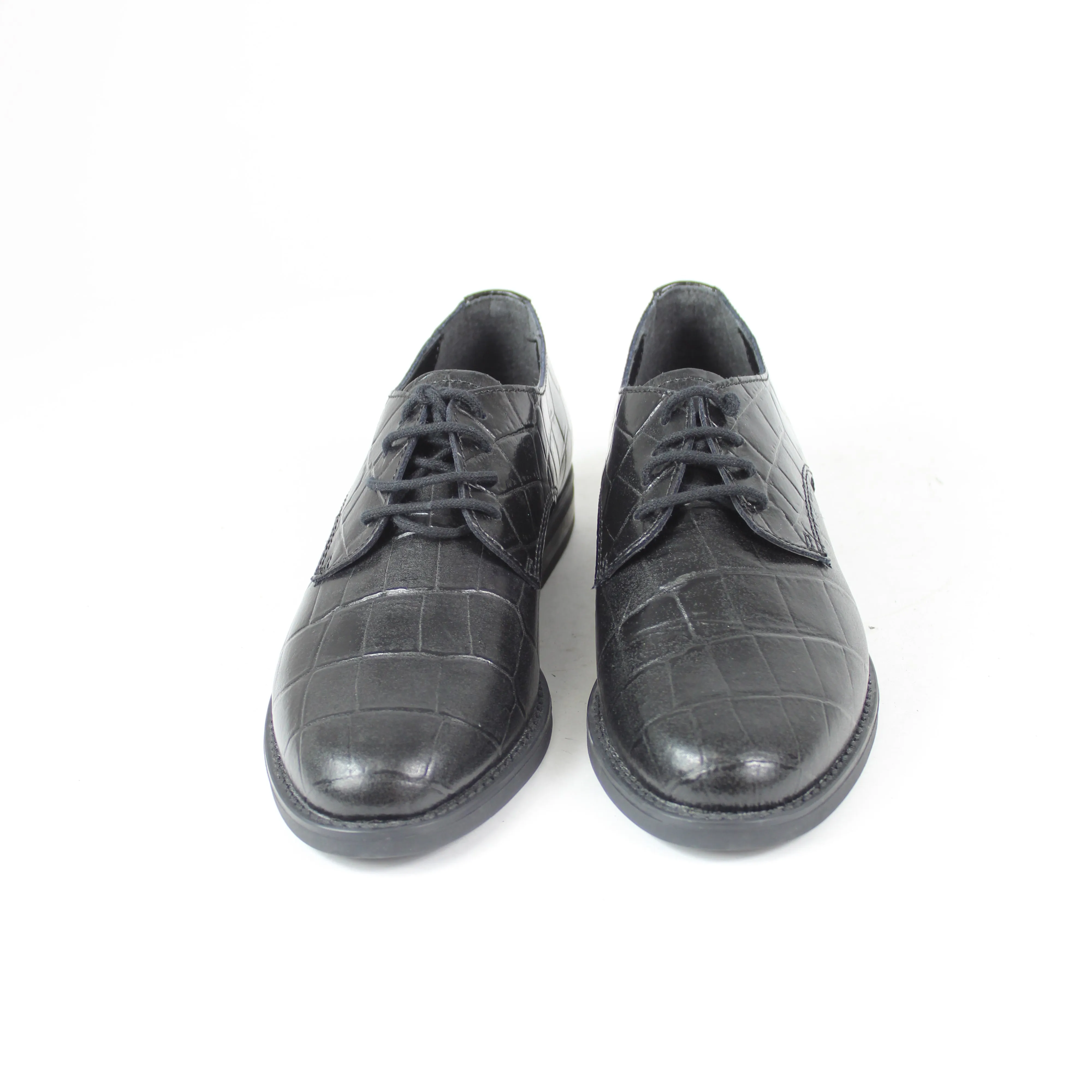 Dune London Black Leather Derby Shoes