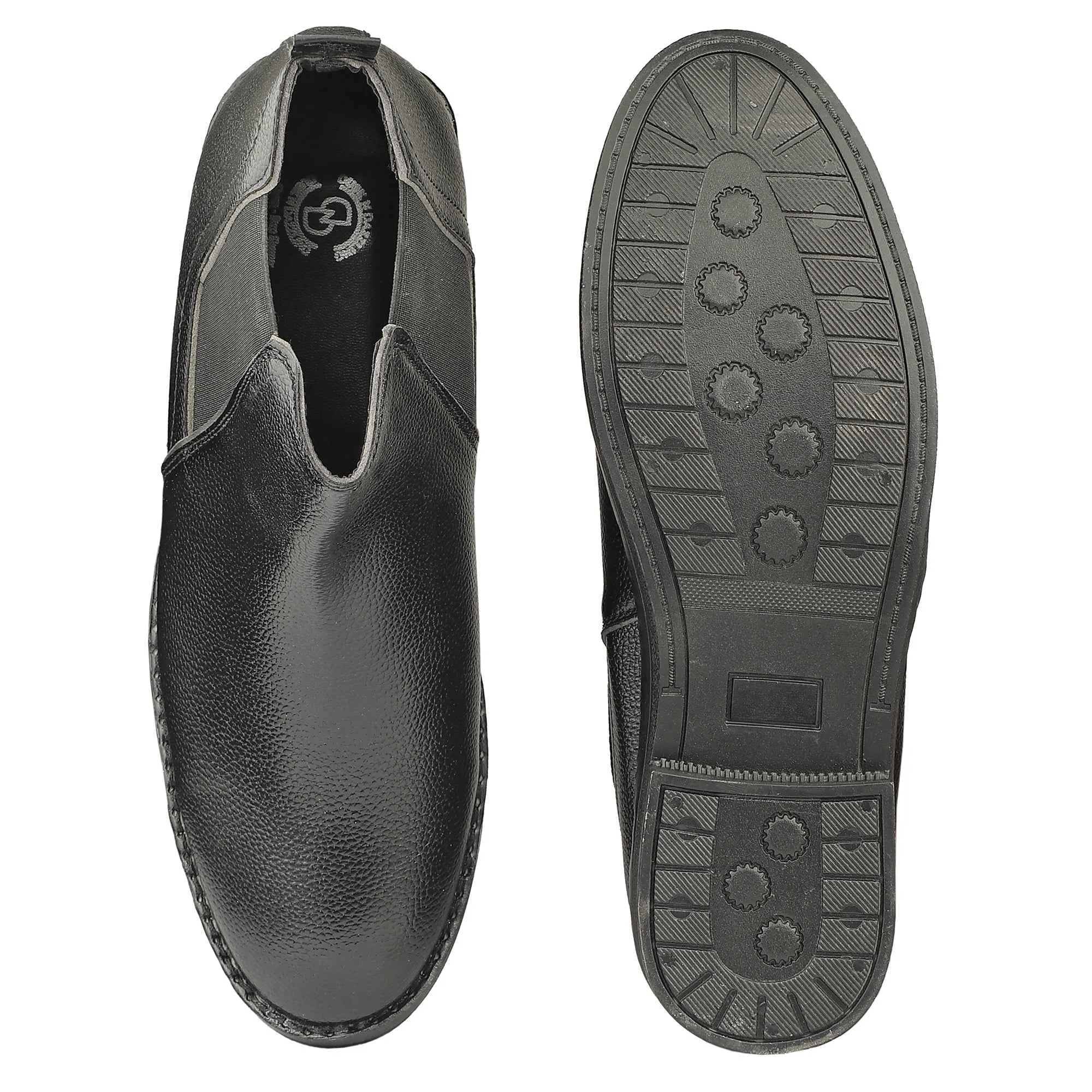 Dusk N Dazzling Black Chelsea Boots  For Men