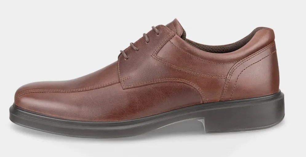 ECCO Men's Helsinki 2 Leather Bike-Toe Derby Shoe Cognac