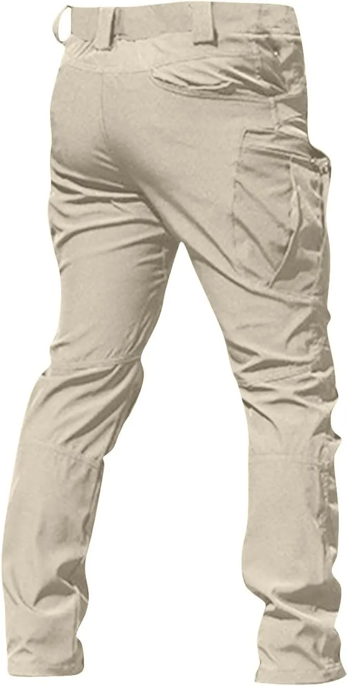 eoeioa Mens Cargo Pants Relaxed Fit Work Hiking Pants Stretch Tactical Pants Lightweight Outdoor Travel Pants w/Multi Pockets