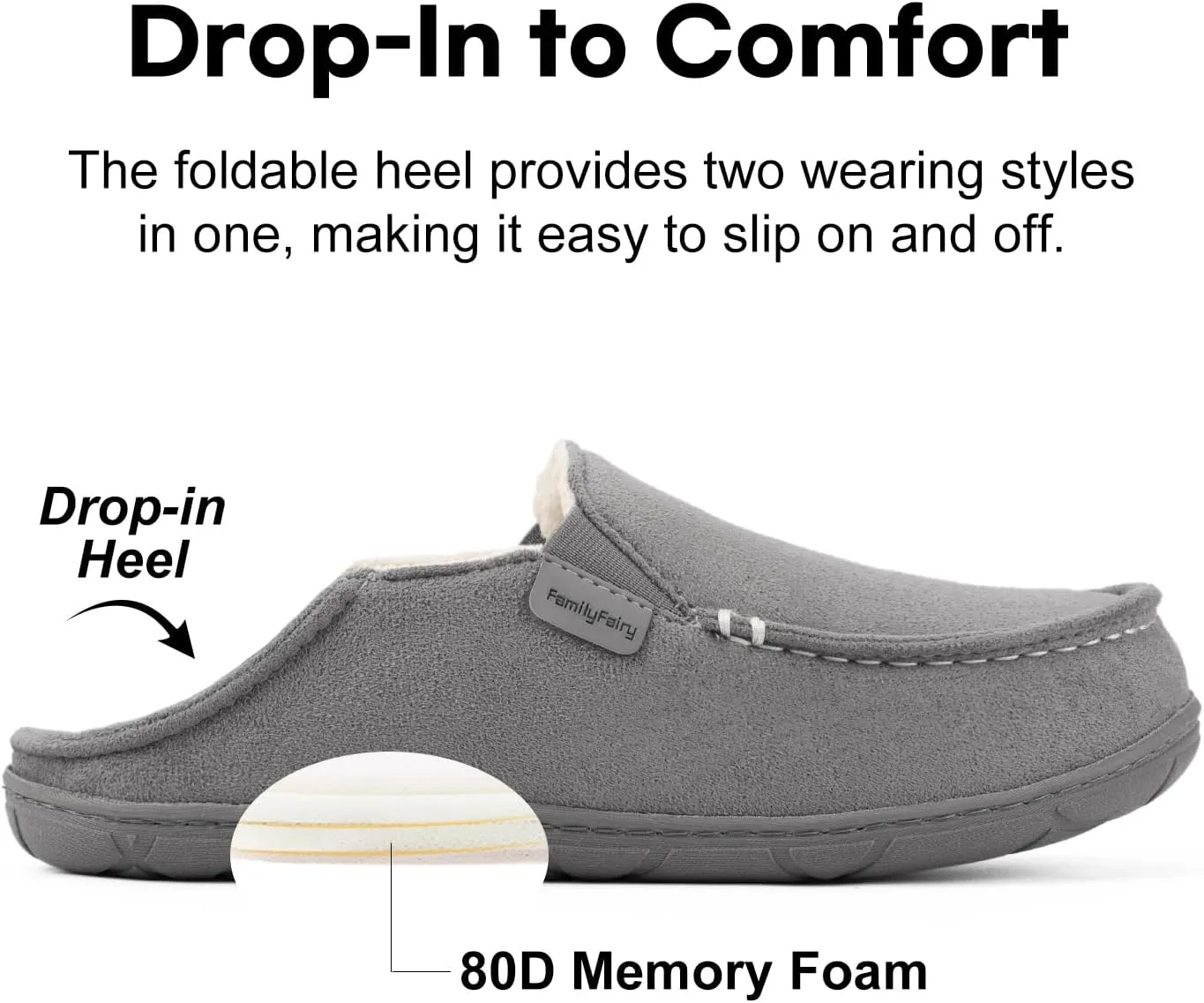 FamilyFairy Women's Microsuede Moccasin Slippers Cozy Memory Foam House Shoes for Indoor Outdoor