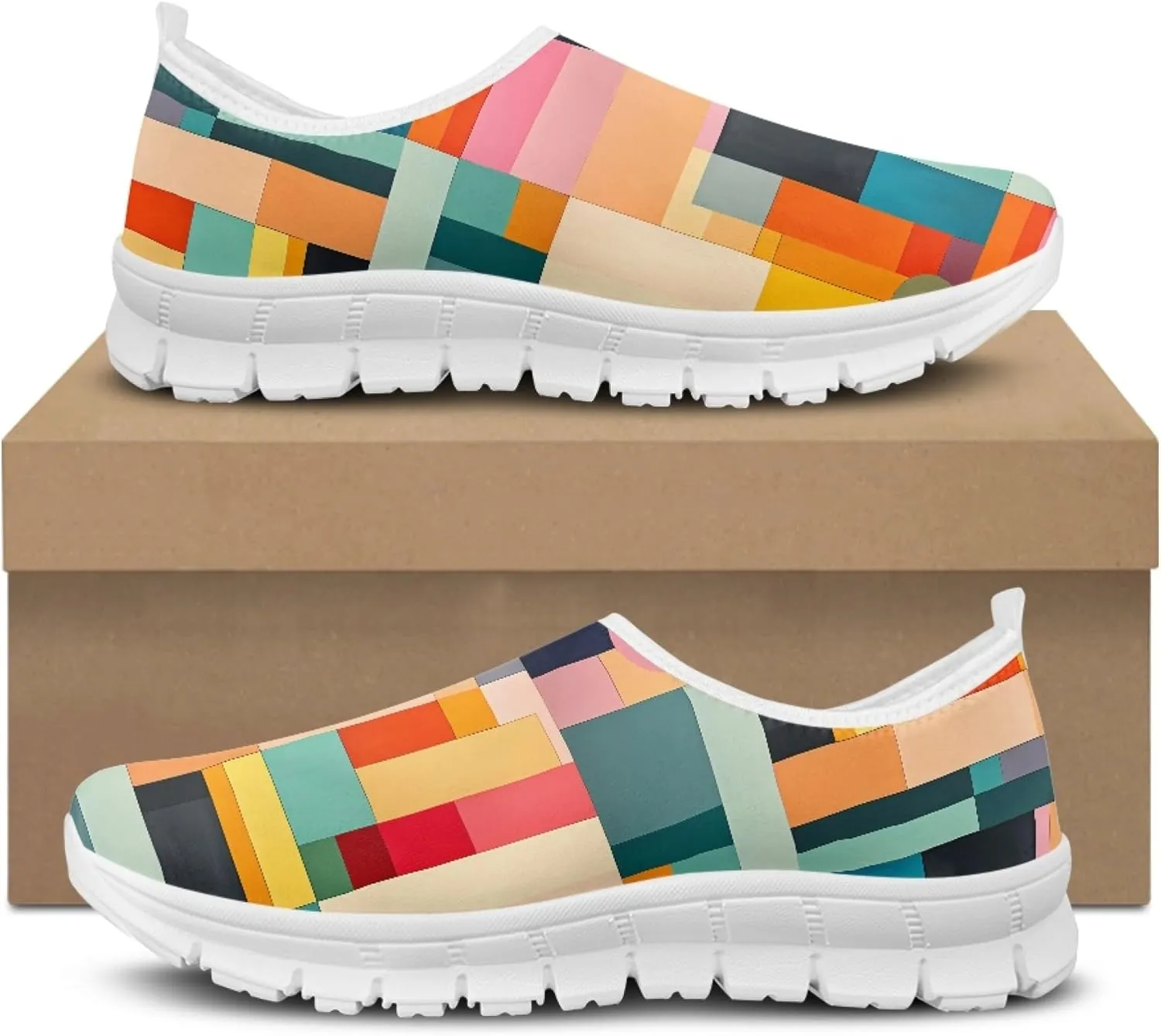 Fashion Design Walking Shoes for Women Comfort Slip on Casual Sneakers Size 5-10.5