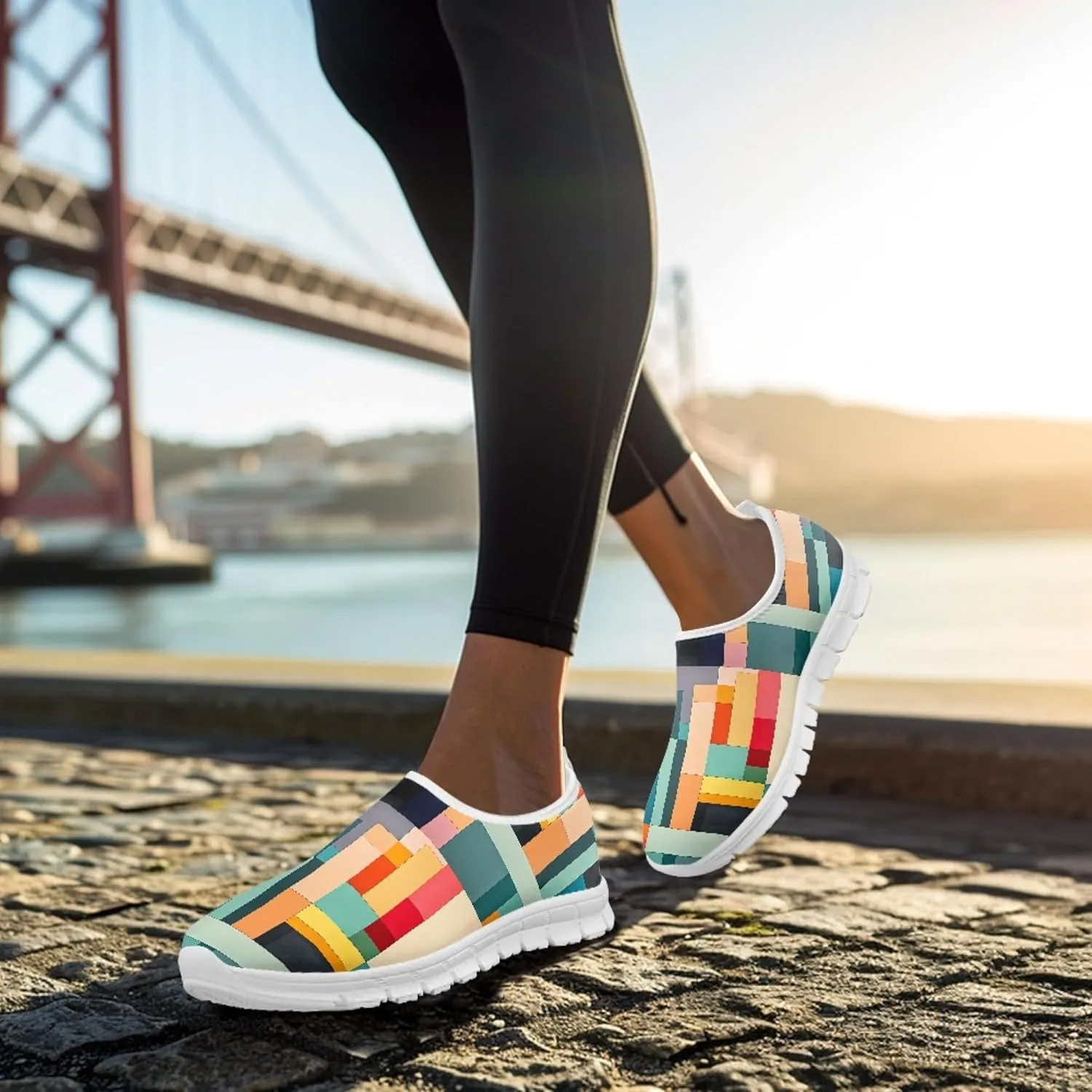 Fashion Design Walking Shoes for Women Comfort Slip on Casual Sneakers Size 5-10.5