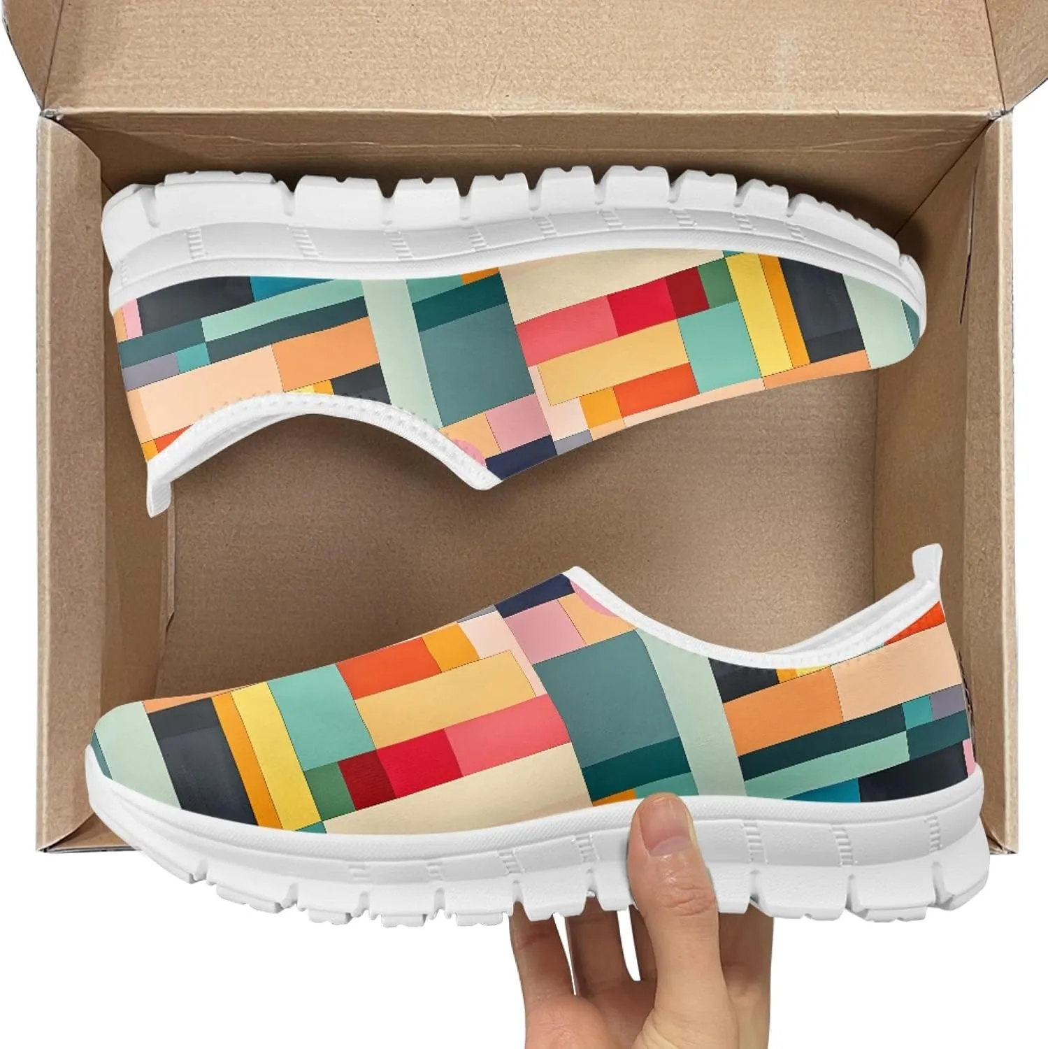 Fashion Design Walking Shoes for Women Comfort Slip on Casual Sneakers Size 5-10.5