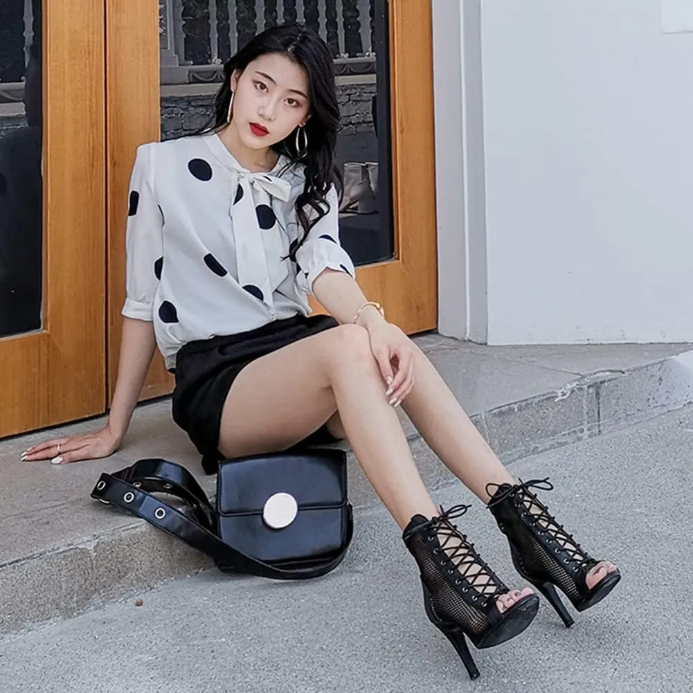 Fashion Peep Toe Booties Gladiator High Top Sandals