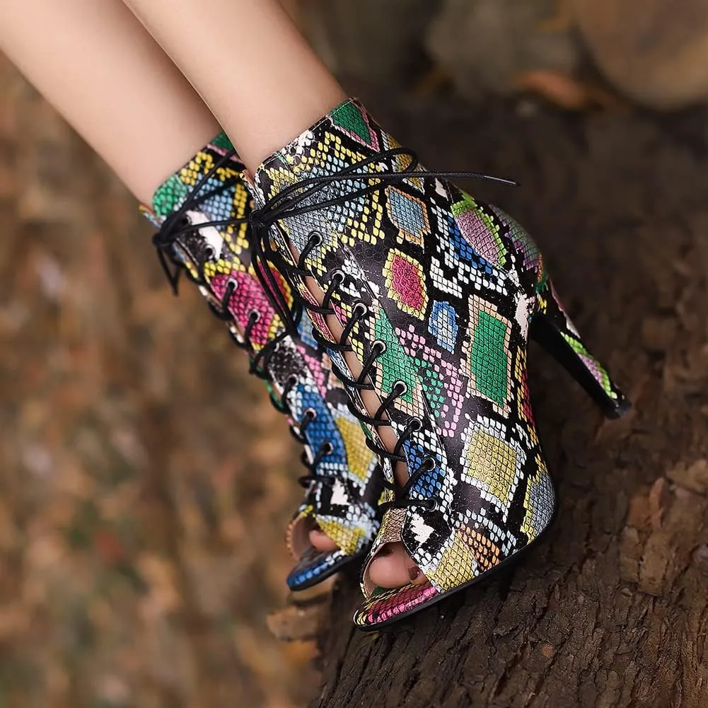 Fashion Peep Toe Booties Gladiator High Top Sandals