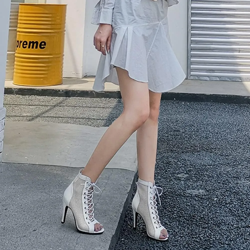 Fashion Peep Toe Booties Gladiator High Top Sandals