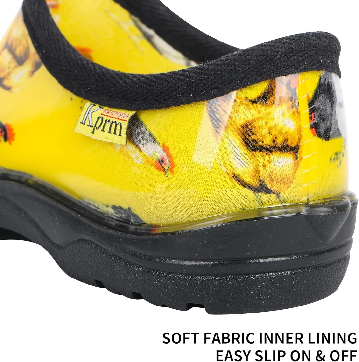 Flat Garden Shoes for Women Waterproof Slip-On Womens Rubber Rain Shoes Gardening Clogs with Comfort Insole