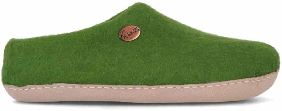Footprint Hand-Felted Wool Slippers with Footbed for Extreme Comfort | Whisper-Silent Slip-On House Slippers for Women & Men | Slip-Resistant Leather Sole, Indoor Washable Slippers - Itch-Free