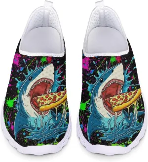 Forchrinse Colorful Dog Paw Print Women’s Causal Walking Shoes Breathable Mesh Slip on Sneakers Athletic Tennis Shoes Lightweight