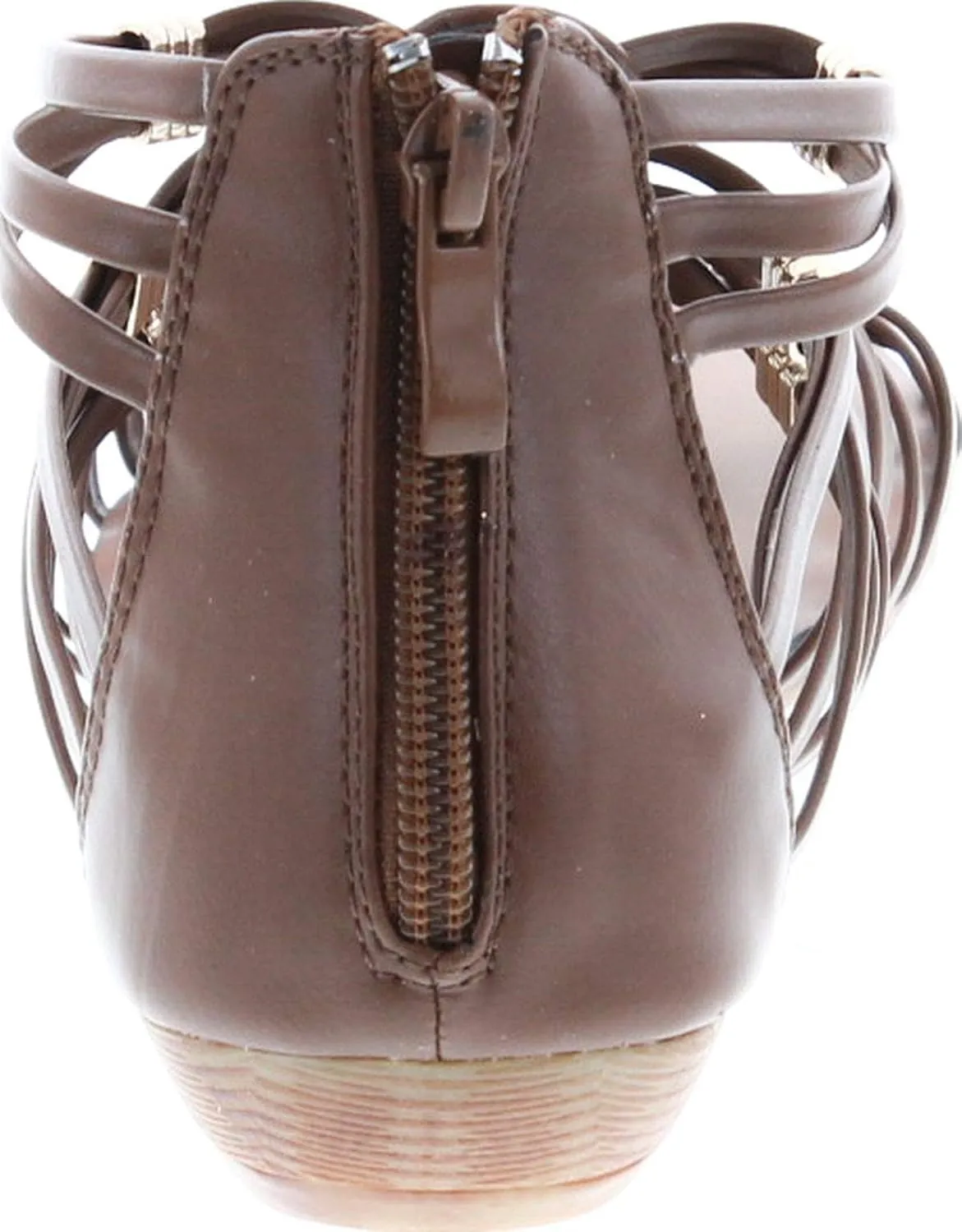Forever Rebel-15 Womens Back Zip Strappy Gladiator Wedge Sandals