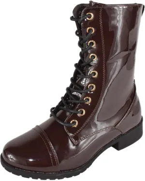 Forever Women Shoes Combat Army Style Boots Lace Up Side Zipper Booties