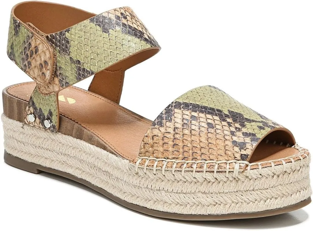 Franco Sarto Oak Beige Snake Platform Wedge Sandals 6 / M