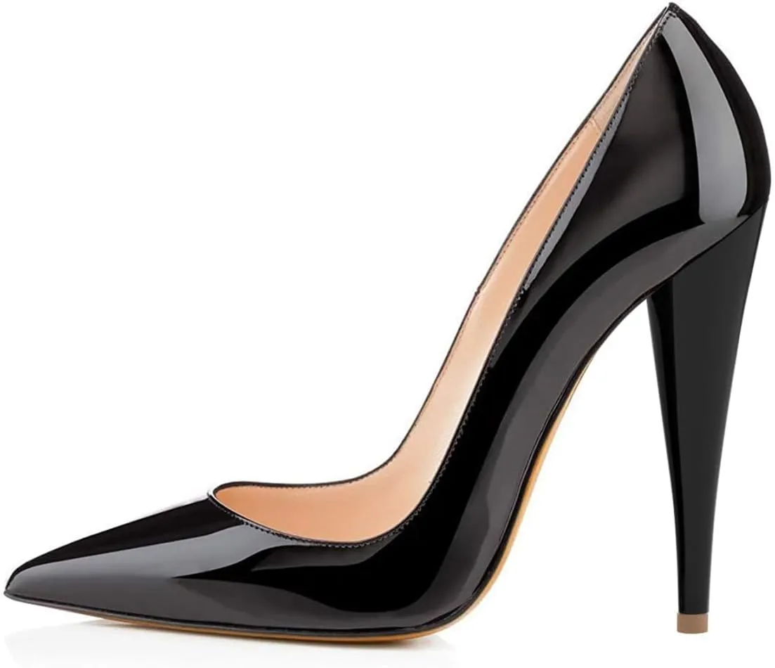 FSJ Women Pumps Closed Pointed Toe Cone High Heel Slip On Classic Office Special Ladies Wedding Shoes Size 4-16 US