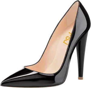 FSJ Women Pumps Closed Pointed Toe Cone High Heel Slip On Classic Office Special Ladies Wedding Shoes Size 4-16 US