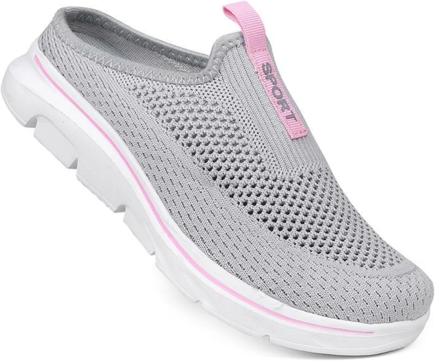 FUNCOS Women's Slip-On Mules Breathable Mesh Walking Slippers Open Back Summer Comfort