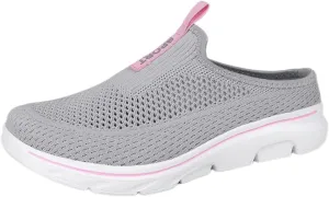 FUNCOS Women's Slip-On Mules Breathable Mesh Walking Slippers Open Back Summer Comfort