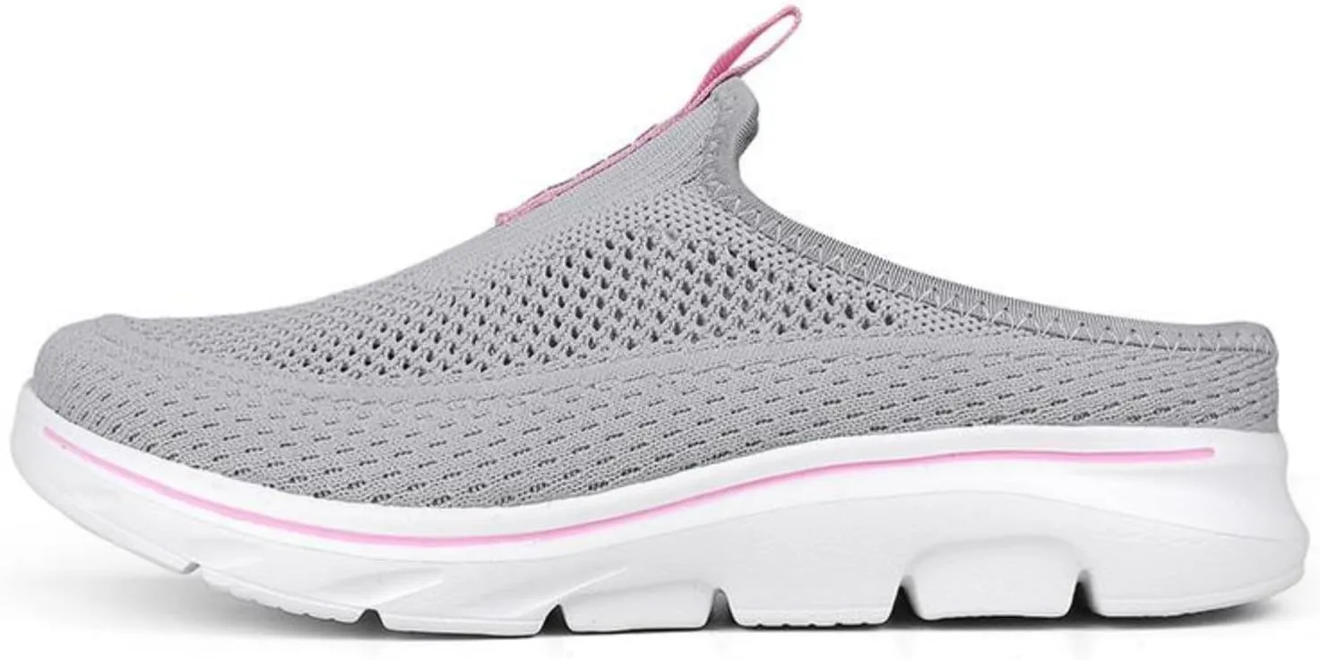 FUNCOS Women's Slip-On Mules Breathable Mesh Walking Slippers Open Back Summer Comfort
