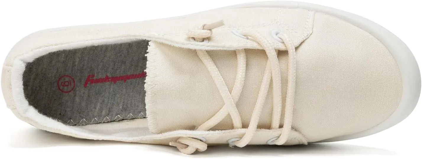 FUNKYMONKEY Shoes for Women, Comfort Low Top Canvas Slip On Sneakers Classic Casual Walking Shoes