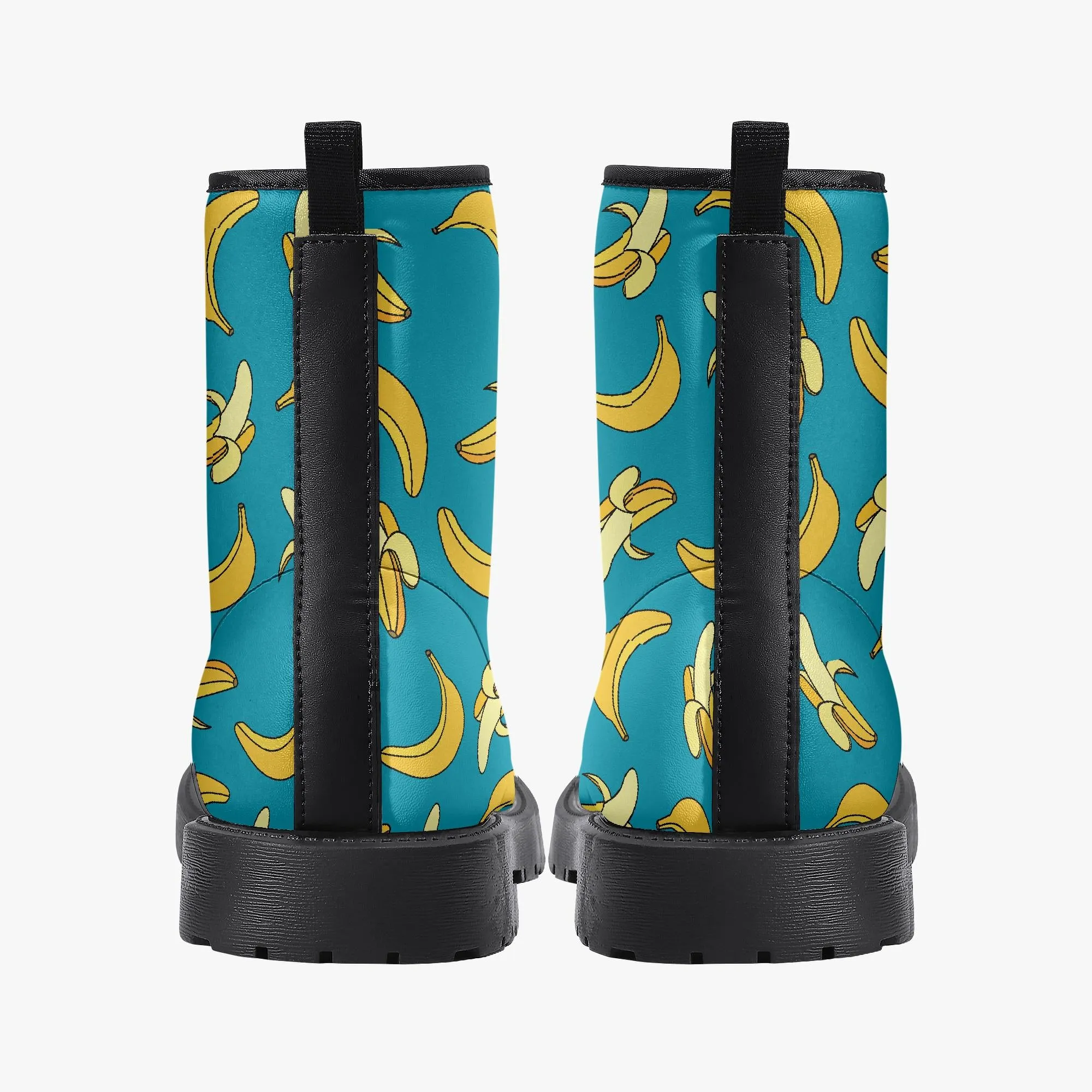 Funny Bananas Leather Combat Boots