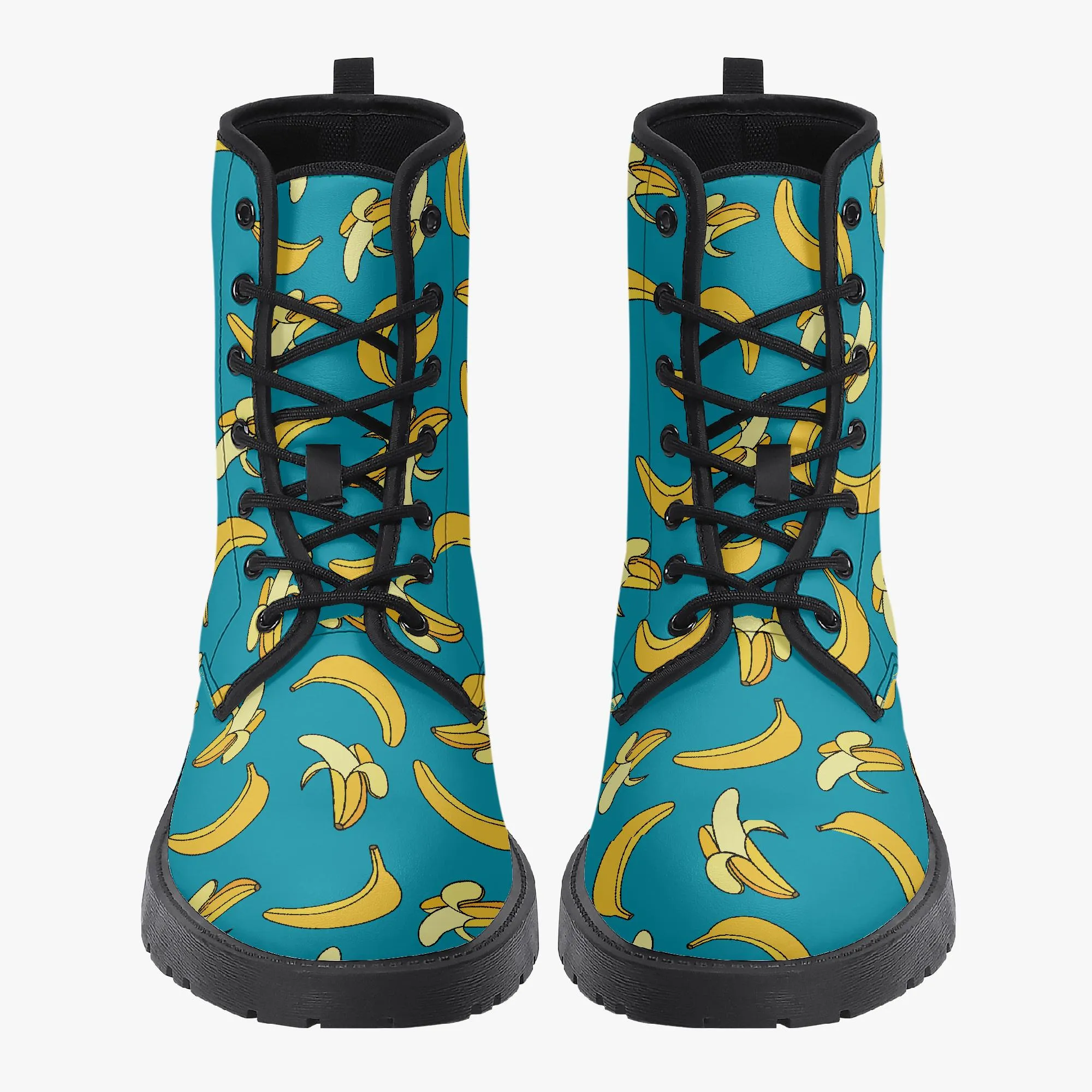 Funny Bananas Leather Combat Boots