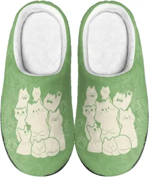Fuzzy Memory Foam Cozy Slippers for Womem Indoor Home Womens Slip On House Shoes with Rubber Soles Size 4-12