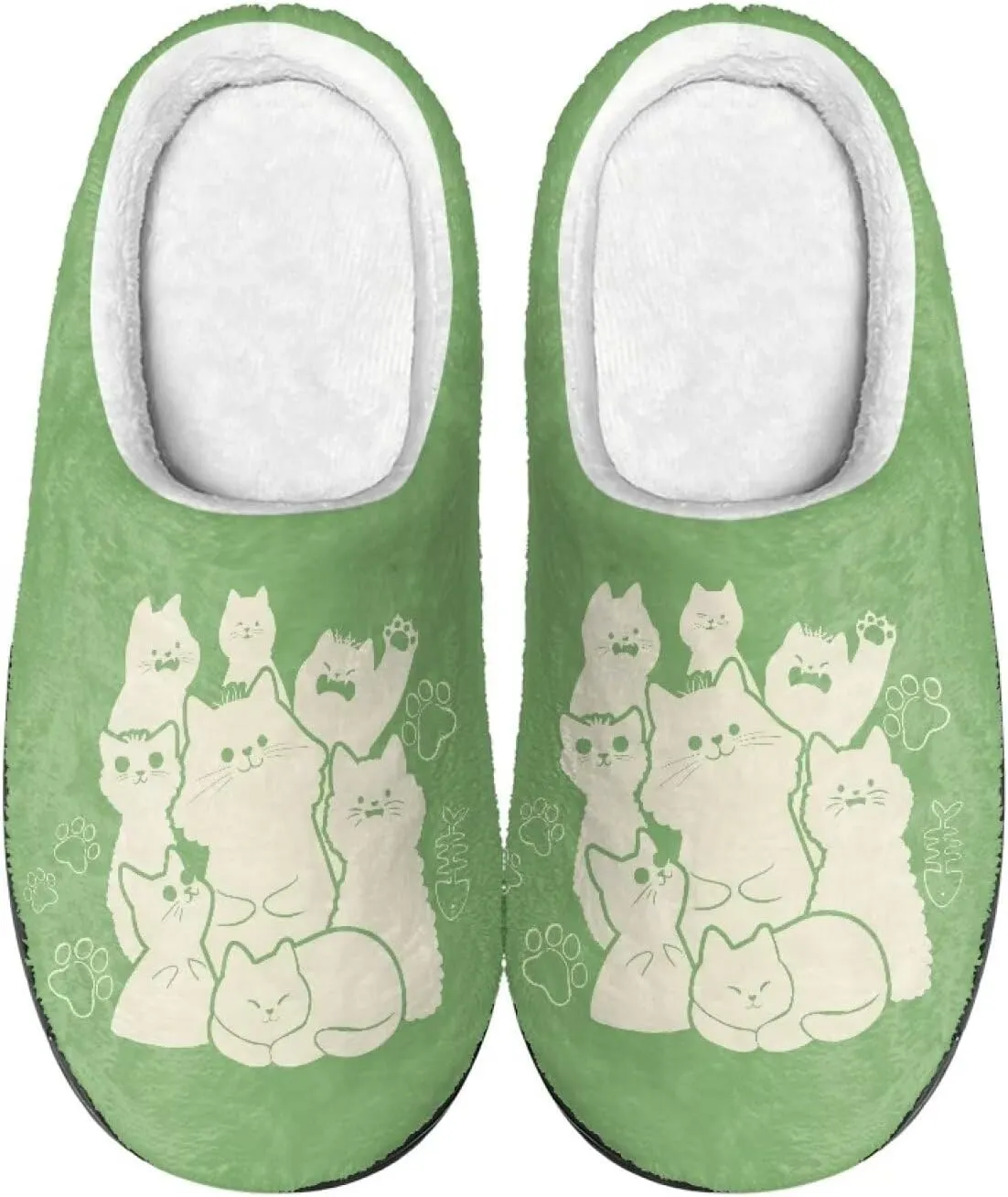 Fuzzy Memory Foam Cozy Slippers for Womem Indoor Home Womens Slip On House Shoes with Rubber Soles Size 4-12