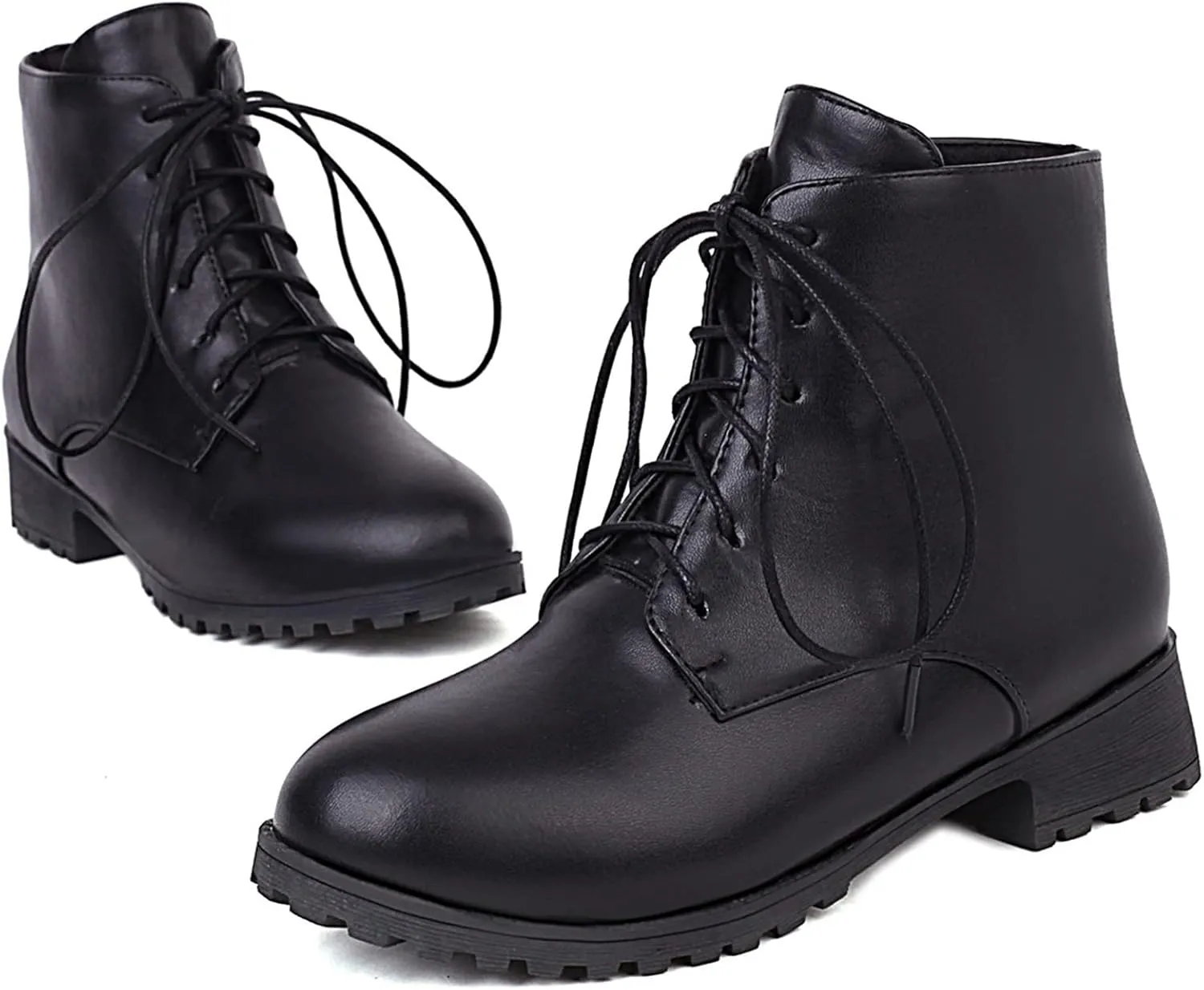 Gicoiz Women Round Toe Classic Combat Chukka Ankle Boots