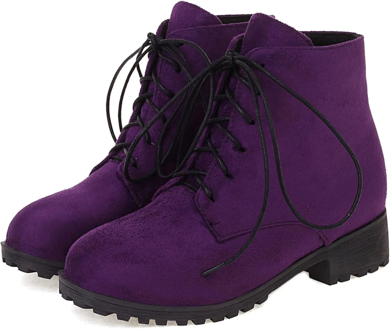 Gicoiz Women Round Toe Classic Combat Chukka Ankle Boots