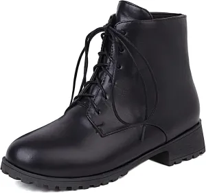 Gicoiz Women Round Toe Classic Combat Chukka Ankle Boots