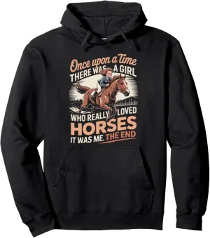 Girl Who Loved Horses Rider Racing Track Race Horse Derby Pullover Hoodie