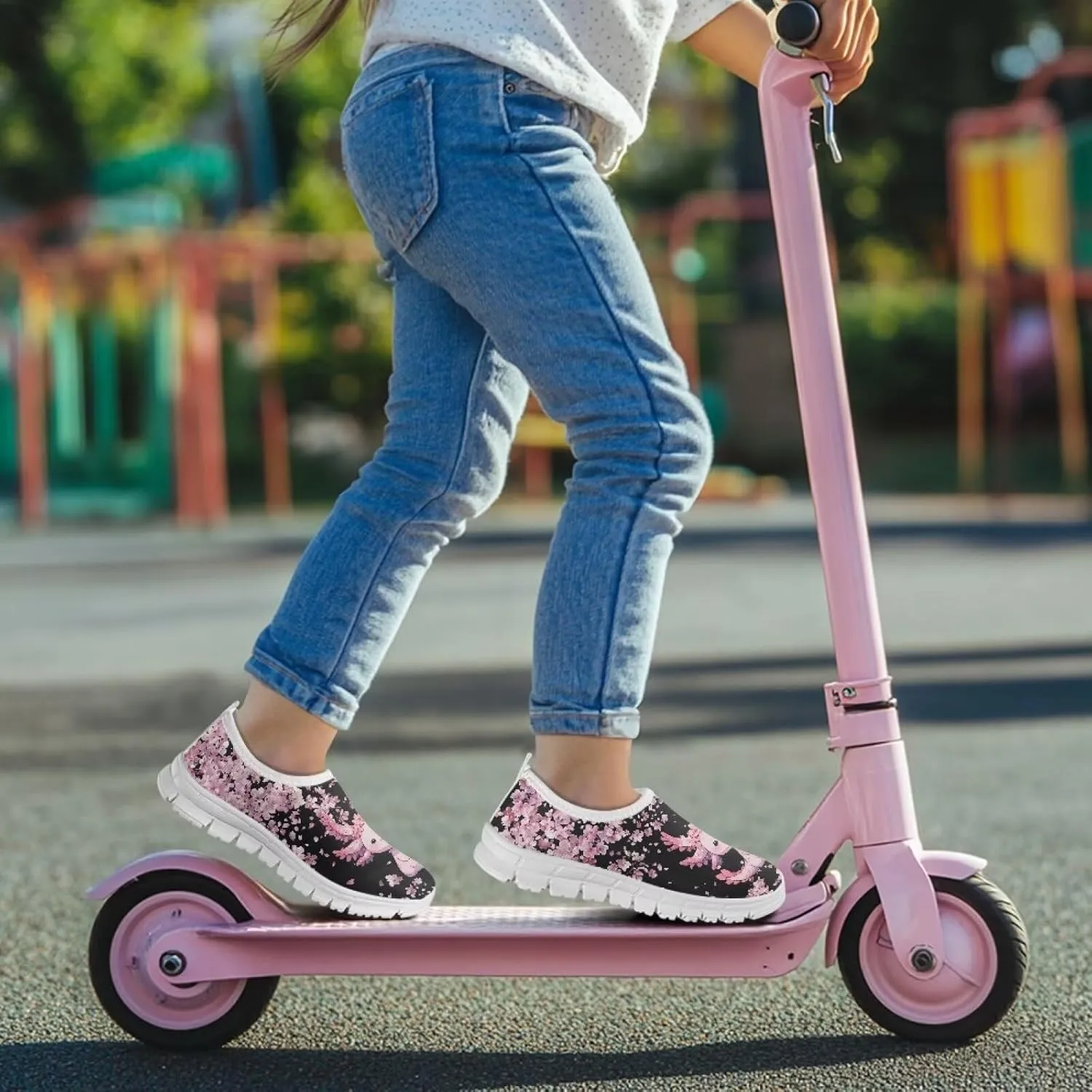 Girls Slip On Sneakers Tennis Shoes Fancy Little Kids Running Shoes