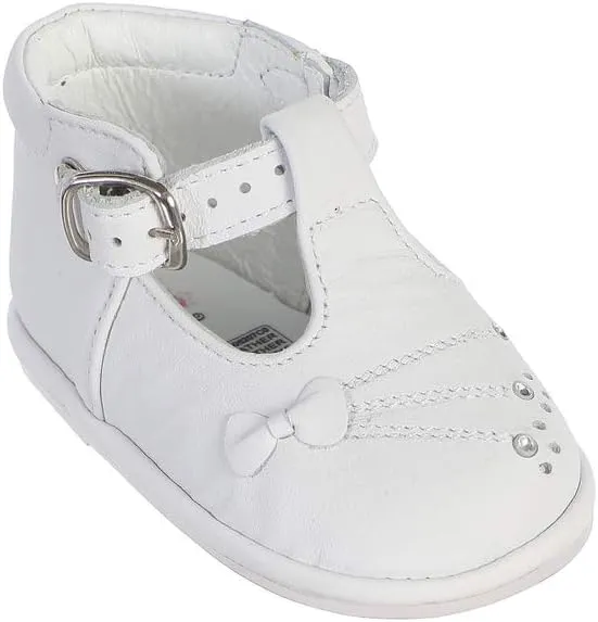 Girl's T-Strap Ankle Strap High Top Baptism Special Occasion Leather Shoes