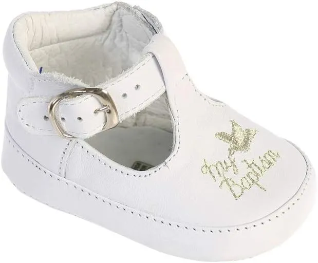 Girl's T-Strap Ankle Strap High Top Baptism Special Occasion Leather Shoes