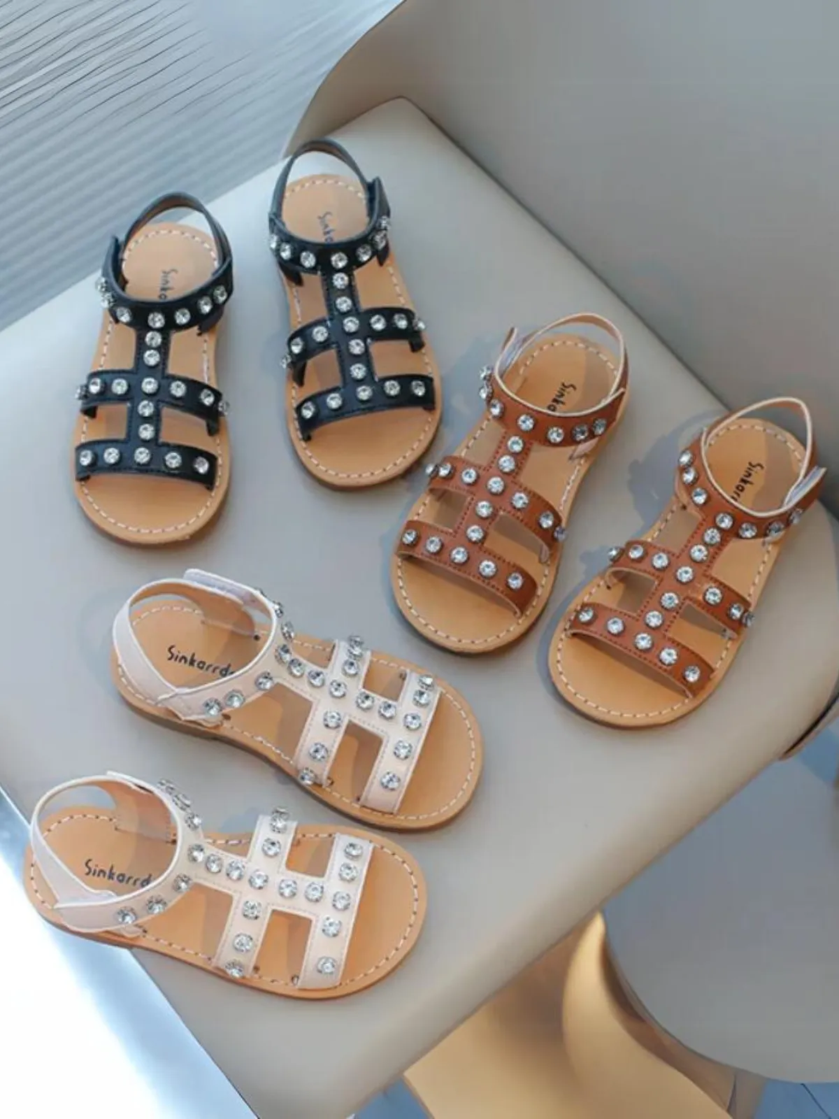 Glitzy Gladiator Studded Sandals