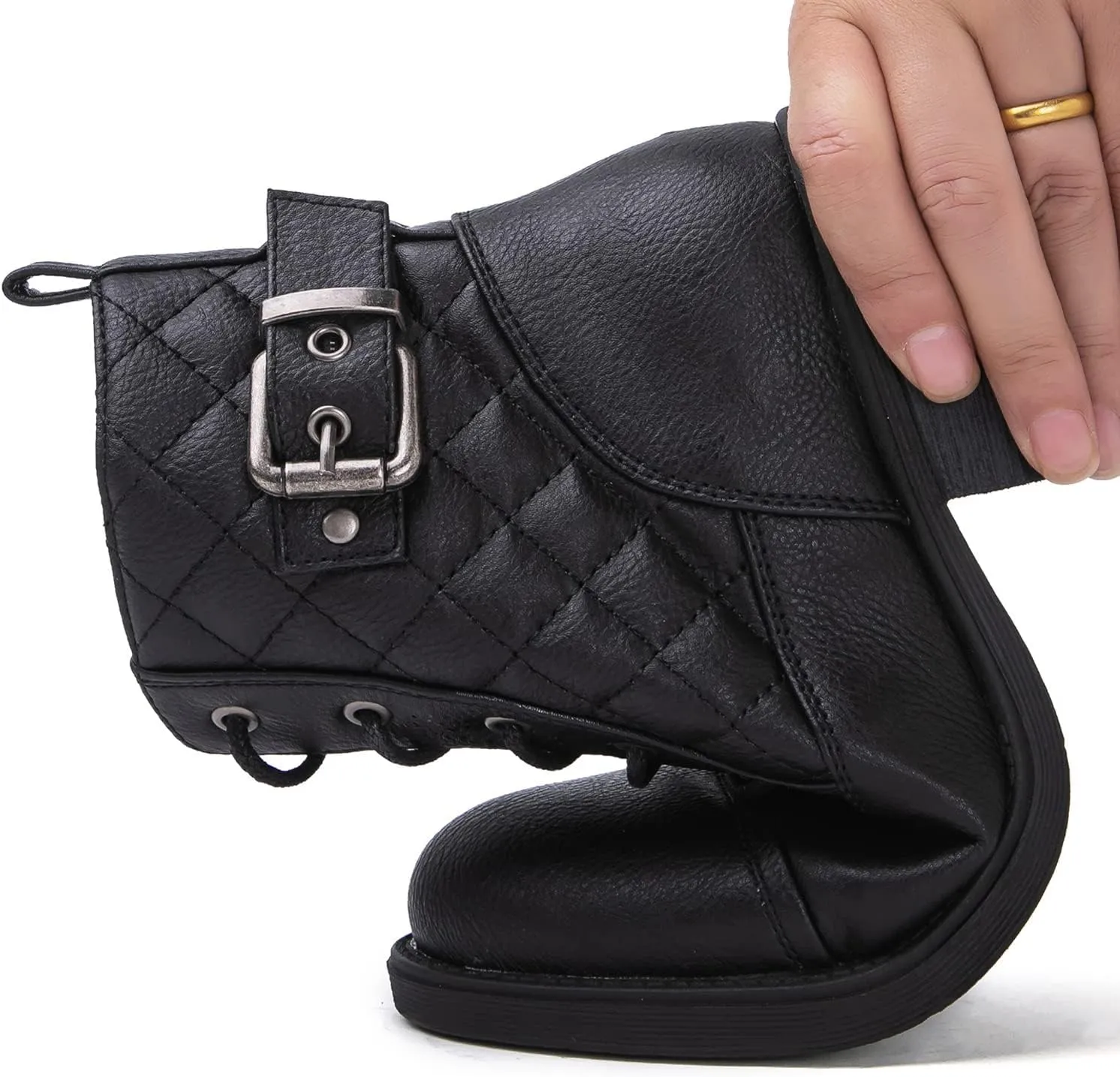 GLOBALWIN Women's Combat Boots Ankle Booties Fashion Comfortable Boots For Women