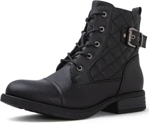 GLOBALWIN Women's Combat Boots Ankle Booties Fashion Comfortable Boots For Women