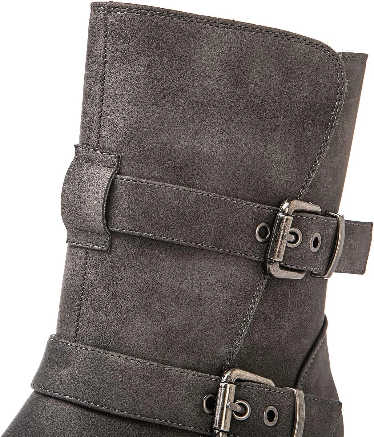 GLOBALWIN Women's Fur Booties Fashion Combat Ankle Boots For Women