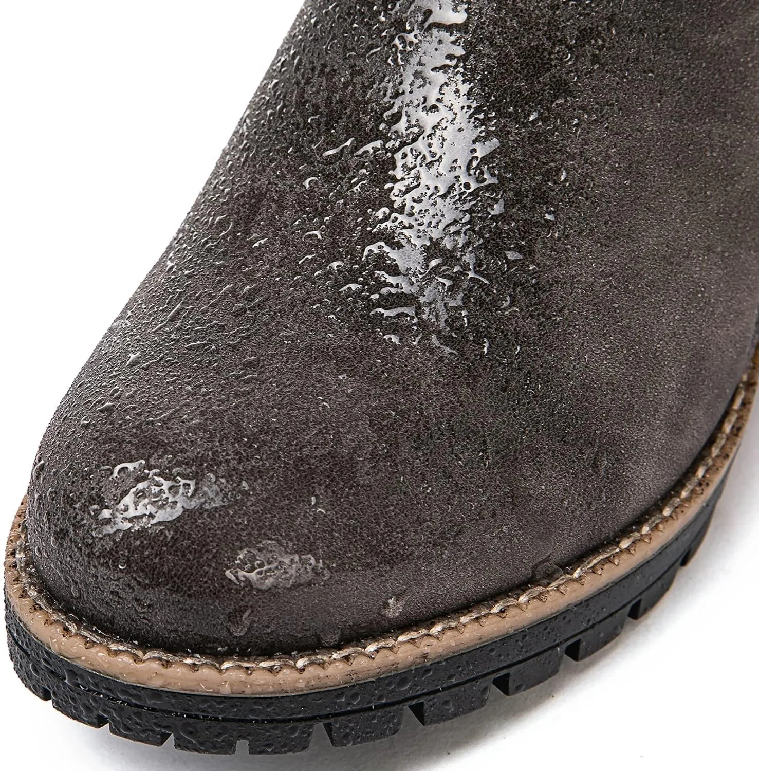 GLOBALWIN Women's Fur Booties Fashion Combat Ankle Boots For Women