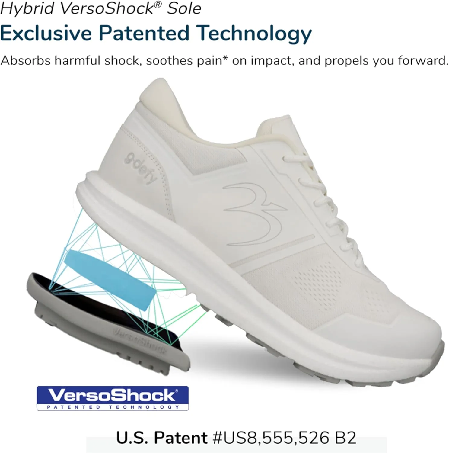Gravity Defyer G-DEFY MightyRun Men’s Energy, Performance & Comfort Running Shoe | Slip-On Comfort with VersoShock® Technology for Pain Associated with Running, Walking & Prolonged Standing