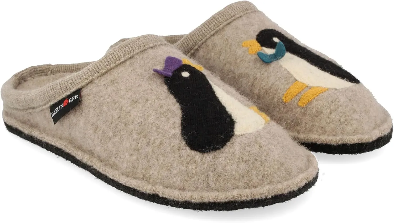 HAFLINGER Unisex Pingui Pure Boiled Wool Breathable Moisture-Wicking House Slippers with Slip-Resistant Double-Felted Outsole