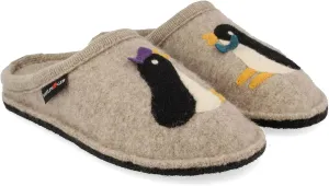 HAFLINGER Unisex Pingui Pure Boiled Wool Breathable Moisture-Wicking House Slippers with Slip-Resistant Double-Felted Outsole