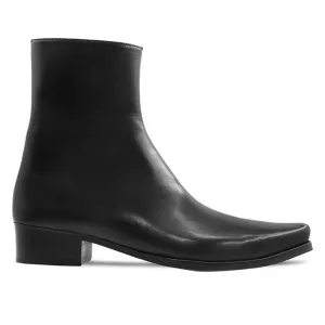 Handmade Customisable Calf Leather Black Western Chelsea Boots For Men
