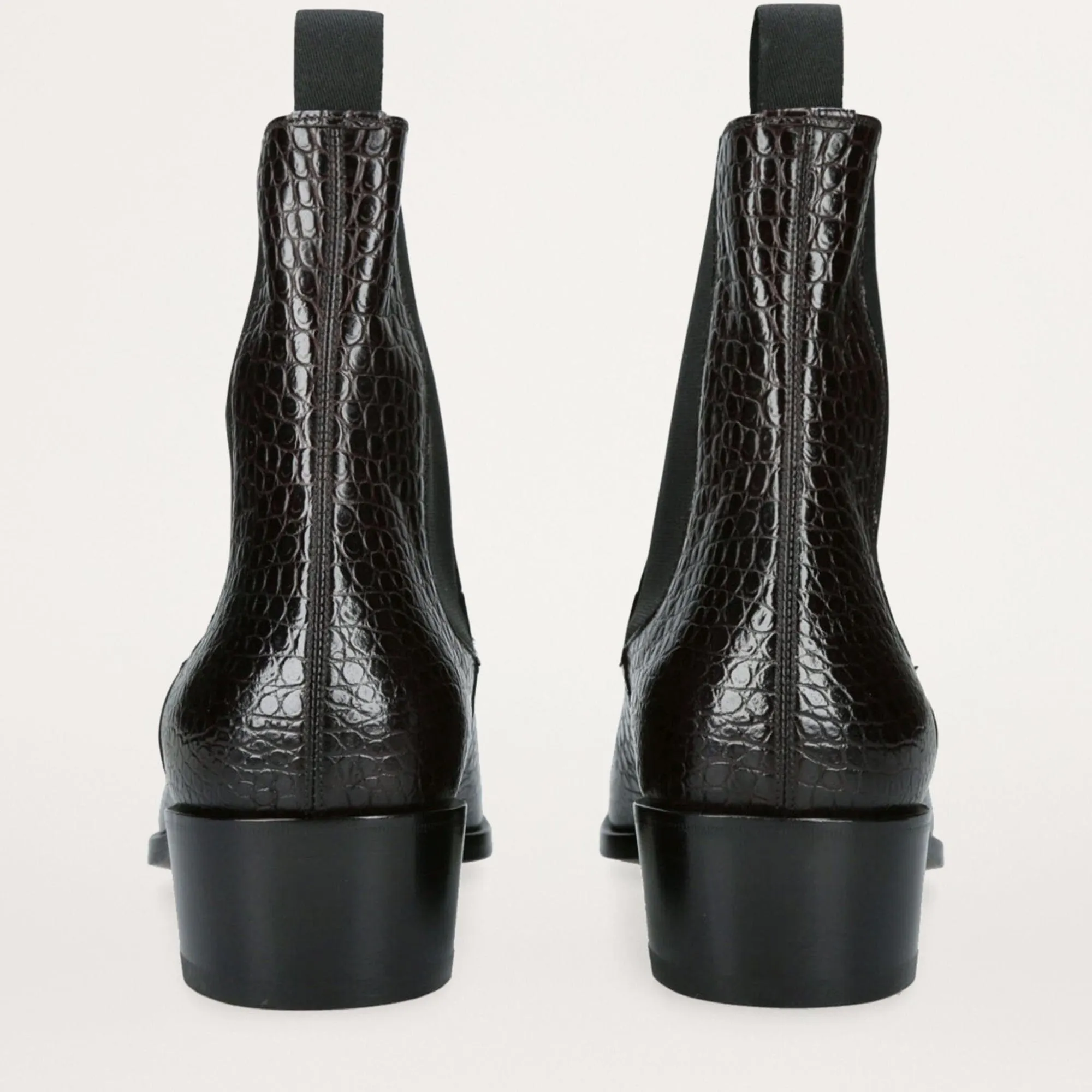 Handmade Customizable Croc-Effect Leather Chelsea Boots