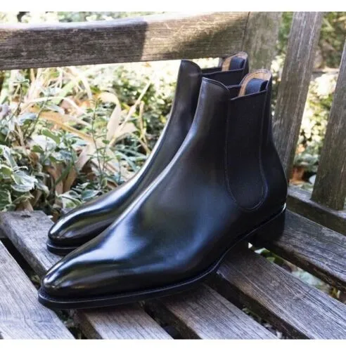 Handmade Men Black Chelsea Boots for MEN