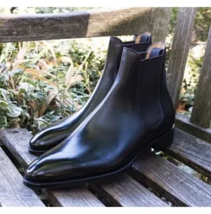 Handmade Men Black Chelsea Boots for MEN