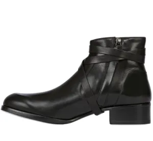 Handmade Men Chelsea Boots Leather Jodhpurs Formal Dress Black Classic Shoes