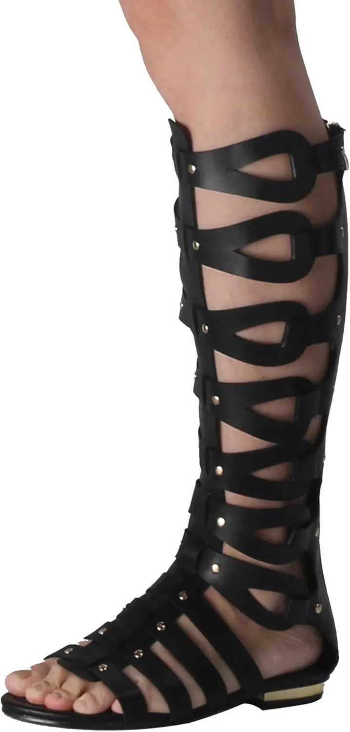 Hanfike Knee High Sandals for Women Gladiator Cut Out Summer Roman Boots